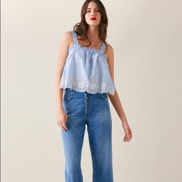 ✨ ZARA STRIPED RUFFLED TOP✨ - Picture 2 of 10